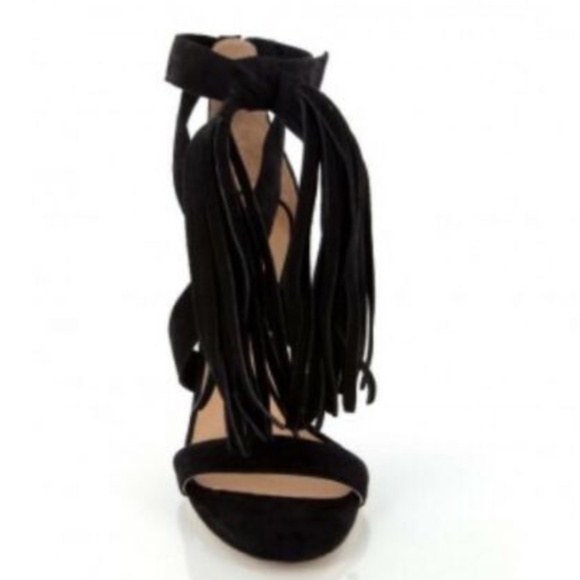 New & Authentic Chloe Black Fringe Heels- 35 - Picture 2 of 8